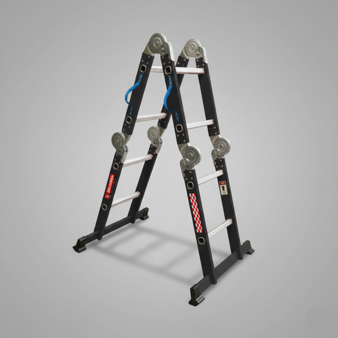 ESCALERA MULTIPOSICIONES DE ACERO MINI 2 ESCALONES