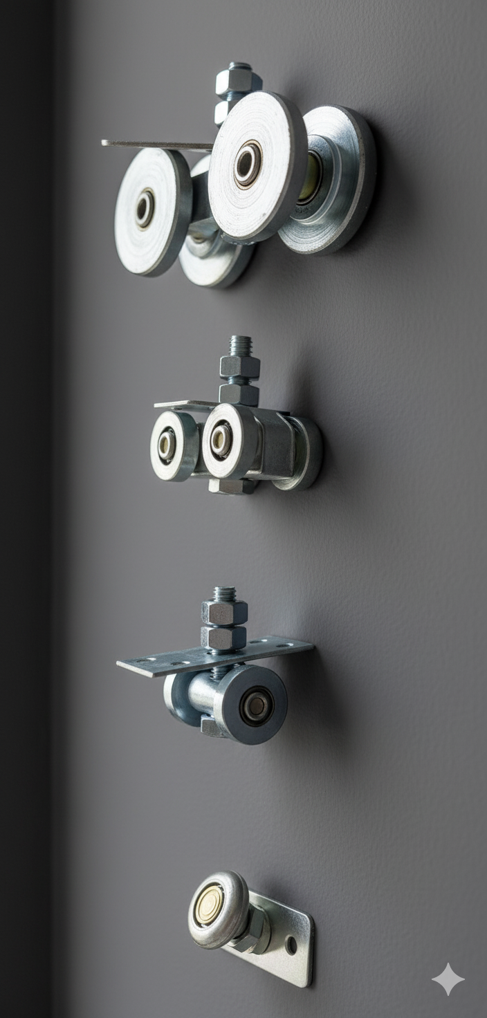 Carretillas Metálicas para Puertas y Ventanas Corredizas